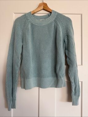 dip Light Aqua Crewneck Knit Sweater